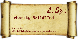 Lehotzky Szilárd névjegykártya