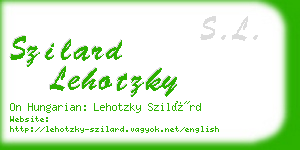 szilard lehotzky business card